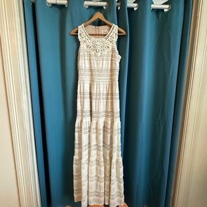 Eliza J Cottagecore White/Cream Lace Maxi Dress